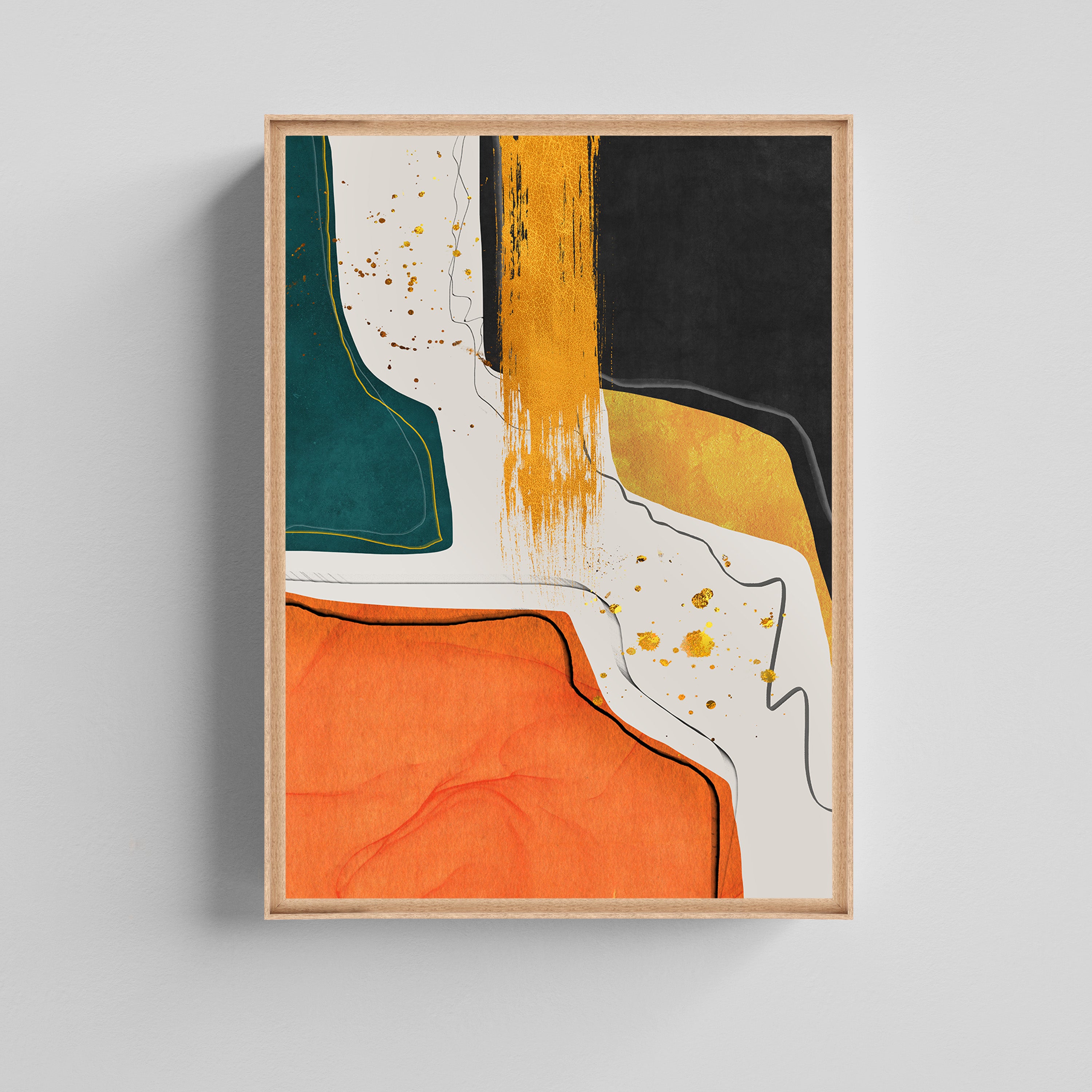 Urban Harmony Abstract Gold Foil Style Canvas Print