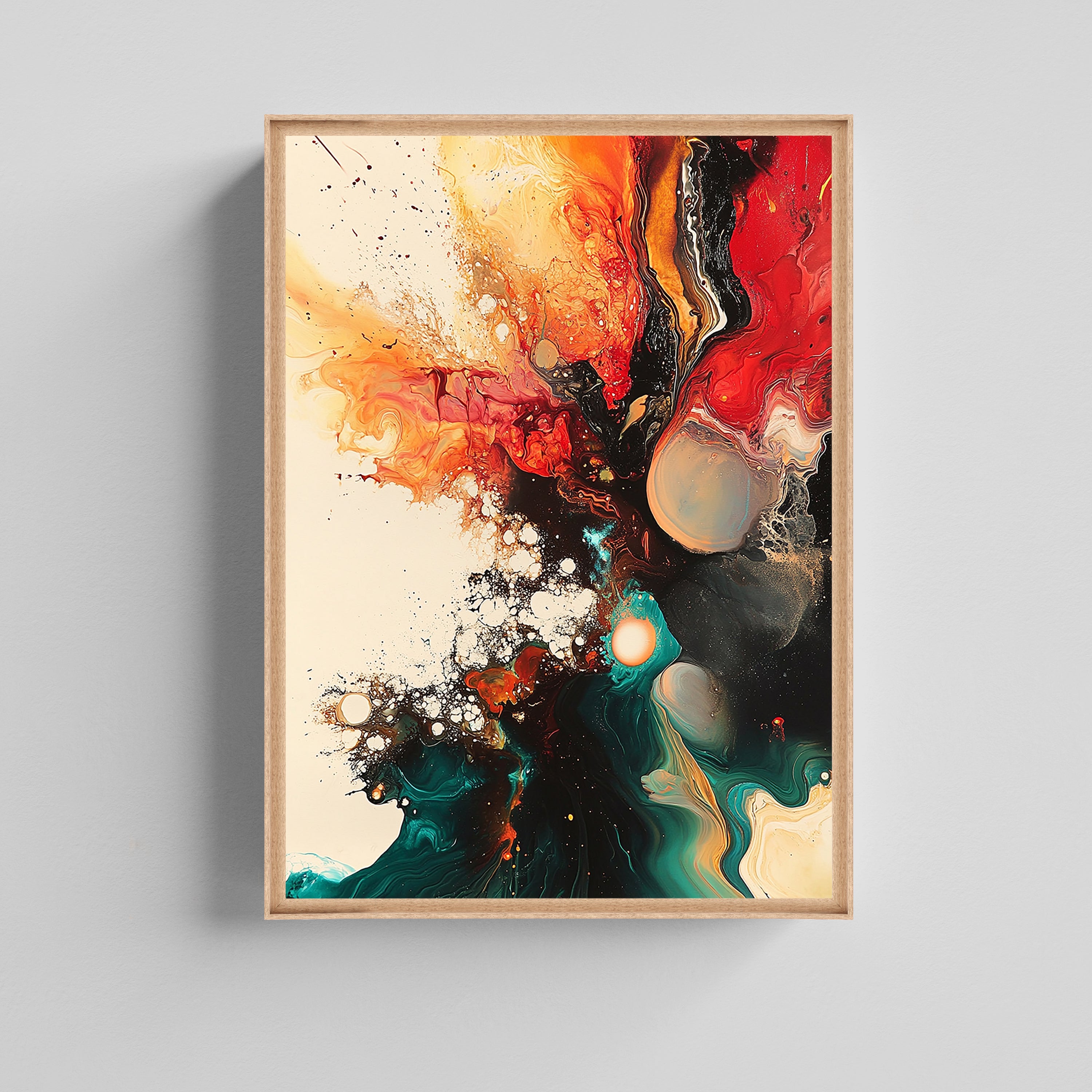 Abstract Fluid Energy Canvas Painting