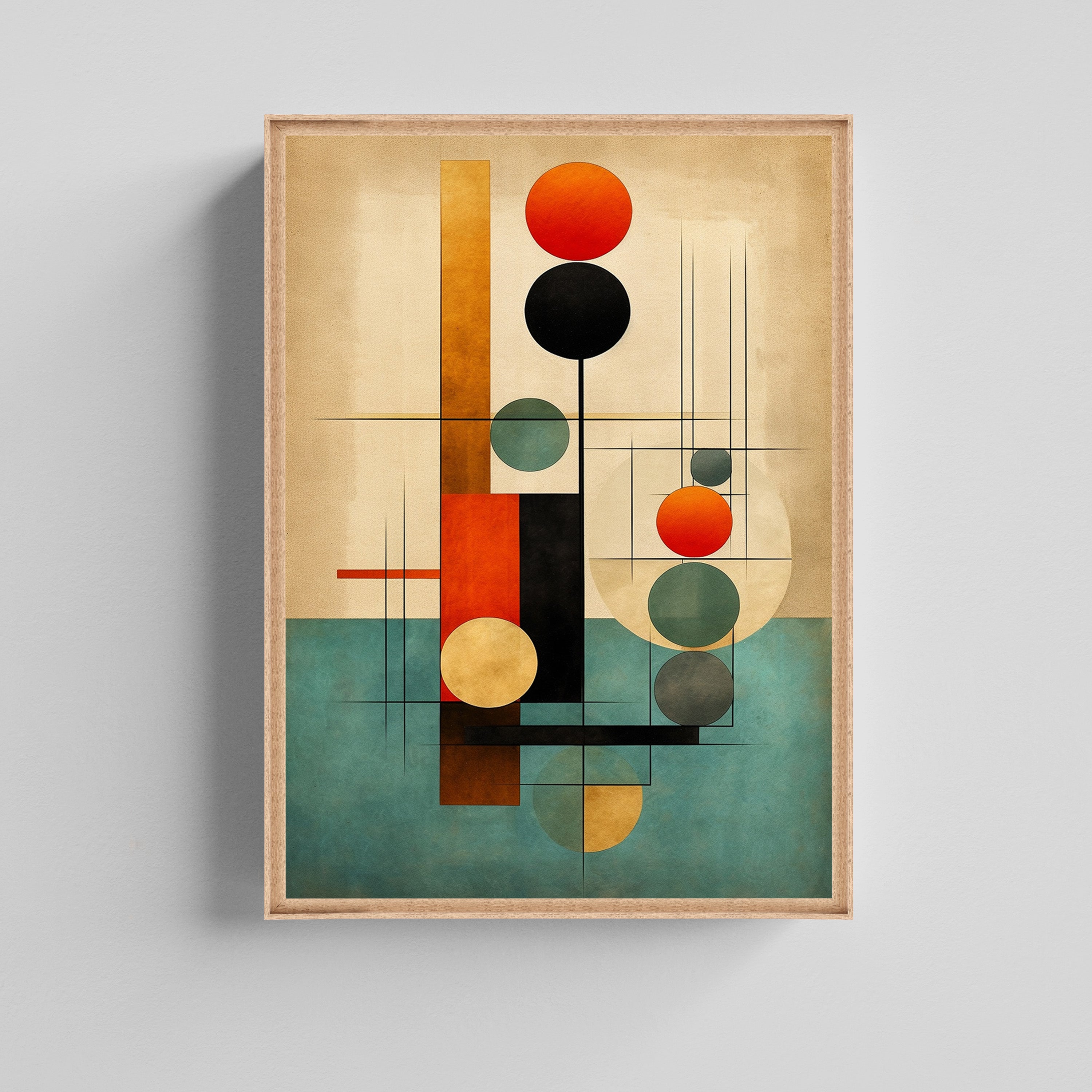 Mid-Century Modern Abstract Canvas Art