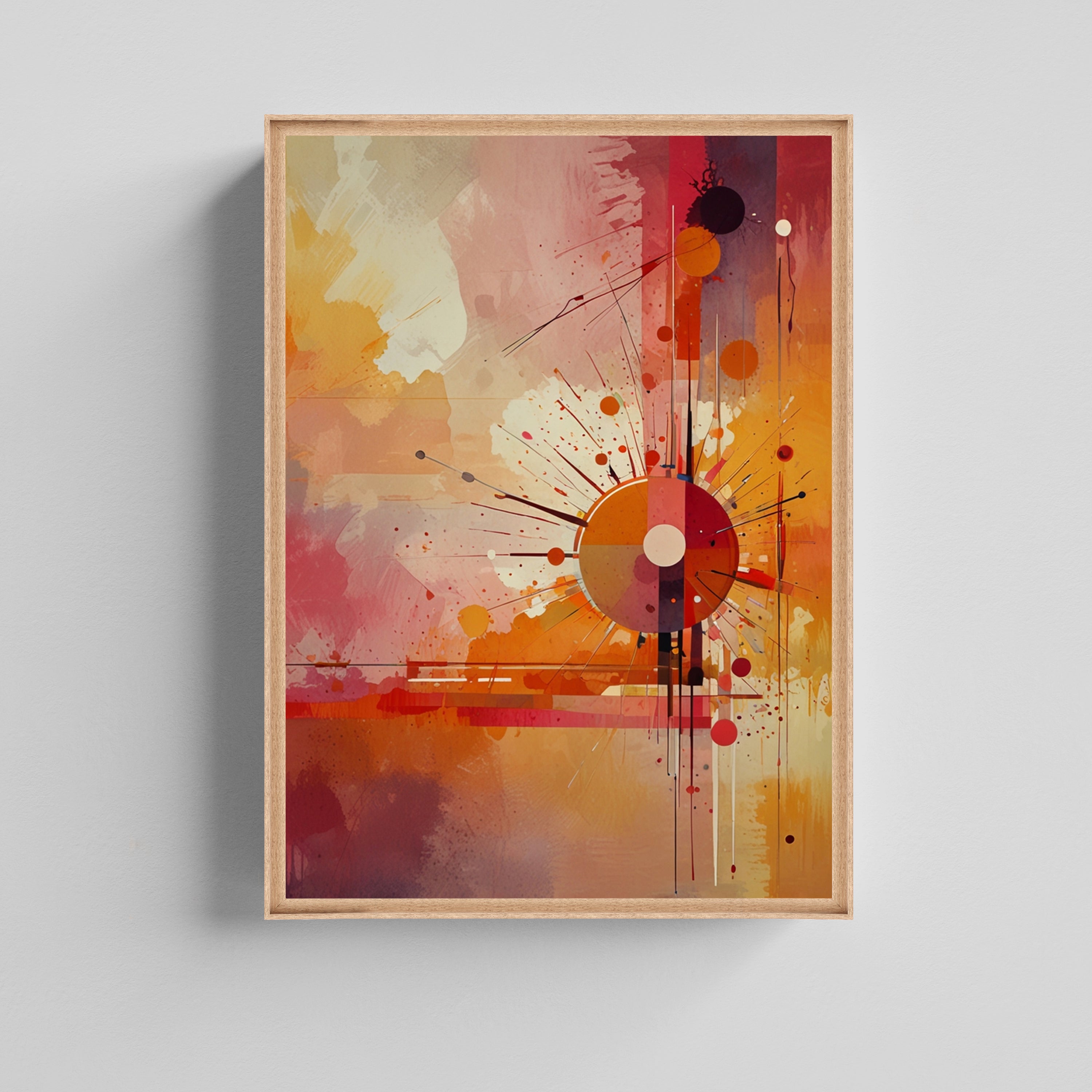 Abstract Solar Geometry Canvas Painting